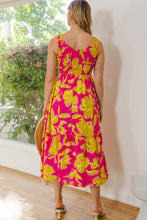 Load image into Gallery viewer, ODDI Full Size Floral Smocked Ruffled Midi Dress