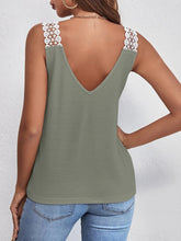 Load image into Gallery viewer, Lace Detail Waffle-Knit V-Neck Tank
