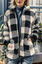 Load image into Gallery viewer, DOORBUSTER DEAL: Double Take Full Size Plaid Long Sleeve Hooded Coat