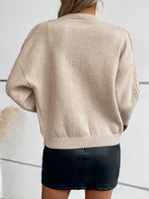 Load image into Gallery viewer, Cable-Knit Round Neck Button Up Cardigan