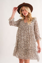 Load image into Gallery viewer, And The Why Leopard Ruffle Hem Woven Mini Dress