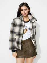 Load image into Gallery viewer, Plaid Zip Up Long Sleeve Jacket