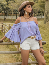 Load image into Gallery viewer, Square Neck Flare Sleeve Blouse