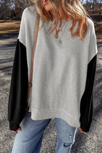 Load image into Gallery viewer, Contrast Round Neck Long Sleeve Sweatshirt