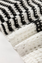 Load image into Gallery viewer, Contrast Striped Crochet Long Sleeve Knit Cover Up