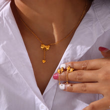 Load image into Gallery viewer, Titanium Steel Gold-Plated Bow Pendant Necklace