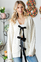 Load image into Gallery viewer, First Love Tie Closure Open Knit Cardigan