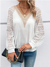 Load image into Gallery viewer, Lace V-Neck Raglan Sleeve Top