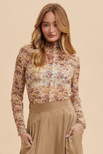 Load image into Gallery viewer, Annie Wear Floral Lettuce Hem Sheer Mesh Top