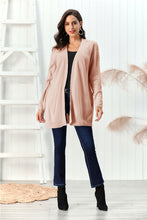 Load image into Gallery viewer, Cable-Knit Open Front Long Sleeve Cardigan