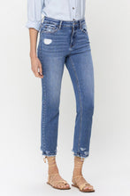 Load image into Gallery viewer, Lovervet High Rise Raw Hem Straight Jeans