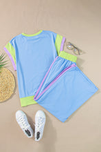 Load image into Gallery viewer, Contrast Round Neck Top and Pants Set