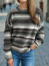 Load image into Gallery viewer, Gradient Round Neck Dropped Shoulder Sweater