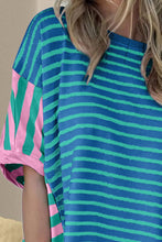 Load image into Gallery viewer, Striped Round Neck Half Sleeve T-Shirt