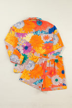 Load image into Gallery viewer, Printed Button Up Long Sleeve Top and Shorts Set
