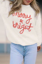 Load image into Gallery viewer, MERRY &amp; BRIGHT Round Neck Sweater