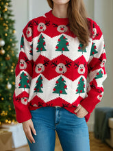 Load image into Gallery viewer, Christmas Element Round Neck Long Sleeve Sweater