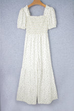 Load image into Gallery viewer, Smocked Printed Short Sleeve Jumpsuit