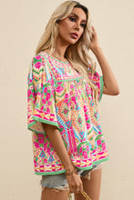Load image into Gallery viewer, Printed Round Neck Half Sleeve Blouse