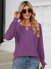 Load image into Gallery viewer, Cutout Round Neck Long Sleeve T-Shirt