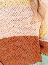 Load image into Gallery viewer, Color Block Round Neck Long Sleeve Sweater