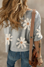 Load image into Gallery viewer, Flower Round Neck Half Sleeve T-Shirt