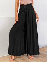 Load image into Gallery viewer, Drawstring Wide Leg Pants with Pockets