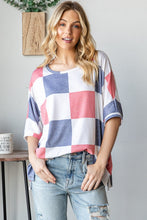 Load image into Gallery viewer, HOPELY Checkered Round Neck Half Sleeve T-Shirt