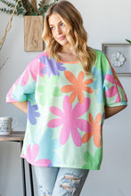 Load image into Gallery viewer, HOPELY Floral Round Neck Waffle T-Shirt