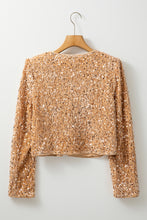 Load image into Gallery viewer, Sequin Open Front Long Sleeve Jacket