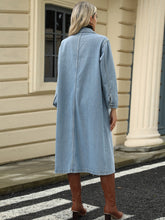 Load image into Gallery viewer, Pocketed Button Down Collared Neck Denim Jacket