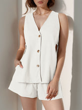 Load image into Gallery viewer, Full Size Button Up Top and Shorts Set