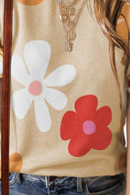 Load image into Gallery viewer, Flower Round Neck Short Sleeve Blouse