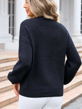 Load image into Gallery viewer, Bow Graphic Round Neck Long Sleeve Sweater
