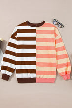 Load image into Gallery viewer, Striped Round Neck Long Sleeve Sweatshirt