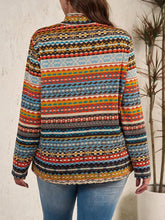 Load image into Gallery viewer, Plus Size Drawstring Printed Mock Neck Long Sleeve Top