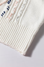 Load image into Gallery viewer, Cable Knit Round Neck Half Sleeve Sweater