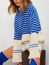 Load image into Gallery viewer, Striped Mock Neck Long Sleeve Sweater