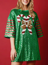 Load image into Gallery viewer, Sequin Round Neck Half Sleeve T-Shirt
