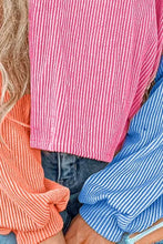 Load image into Gallery viewer, Color Block Round Neck Long Sleeve Top
