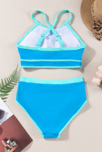 Load image into Gallery viewer, Crisscross Round Neck Two-Piece Swim Set