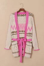 Load image into Gallery viewer, Contrast Tied Open Front Cardigan