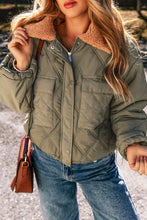 Load image into Gallery viewer, Drawstring Collared Neck Long Sleeve Winter Coat