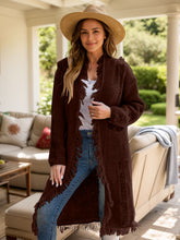 Load image into Gallery viewer, Fringe Open Front Long Sleeve Cardigan