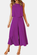 Load image into Gallery viewer, Round Neck Top and Wide Leg Pants Set