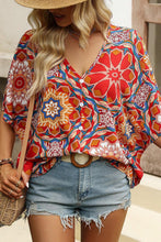 Load image into Gallery viewer, Printed V-Neck Half Sleeve Blouse