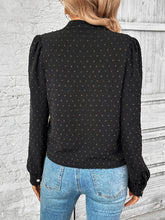 Load image into Gallery viewer, Swiss Dot Mock Neck Long Sleeve Blouse