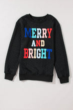 Load image into Gallery viewer, MERRY AND BRIGHT Cable Knit Pullover Sweatshirt