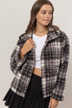 Load image into Gallery viewer, HYFVE Plaid Collared Neck Boucle Jacket with Pockets