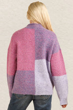 Load image into Gallery viewer, VERY J Color Block Mock Neck Drop Shoulder Sweater
